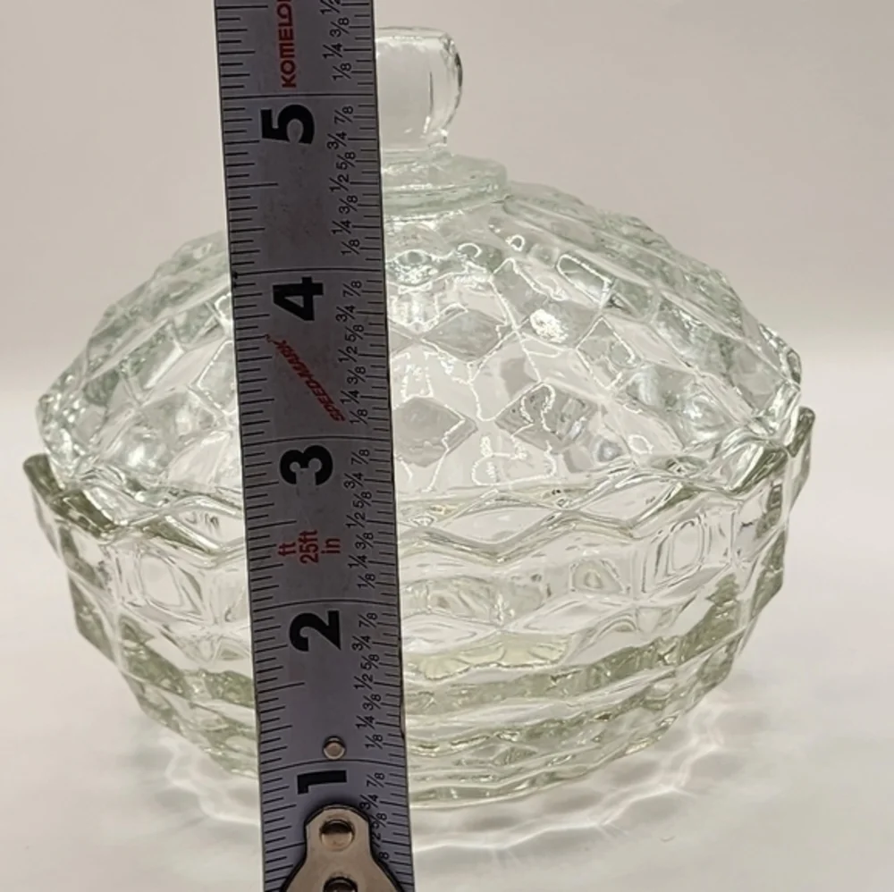 Vintage Clear Indiana Glass American Whitehall Covered Candy Dish With Lid‎